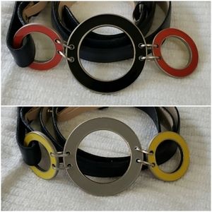 Worth BLK/Red reversable Circle Clasp Belt size Lg